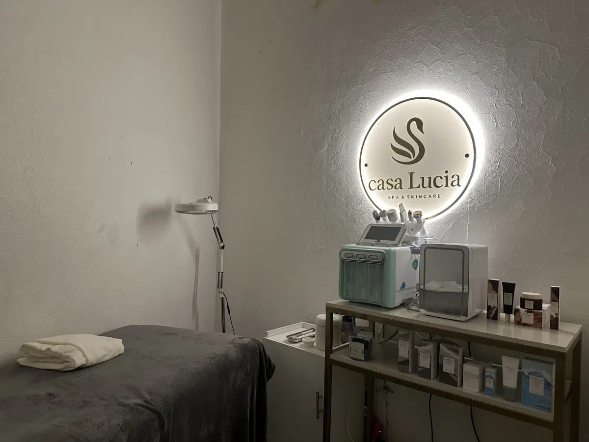 Interior de la cabina de tratamientos de Casa Lucía en Zapopan